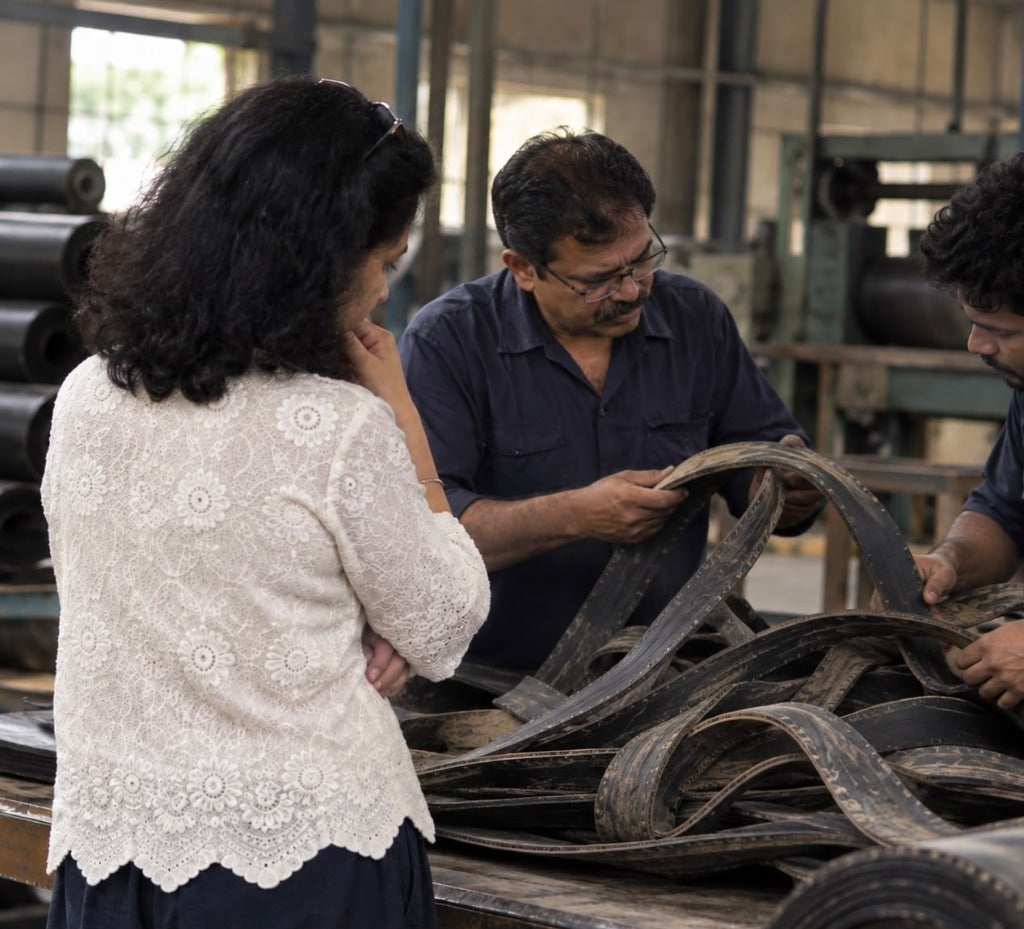 Quality inspection of upcycled tyre material